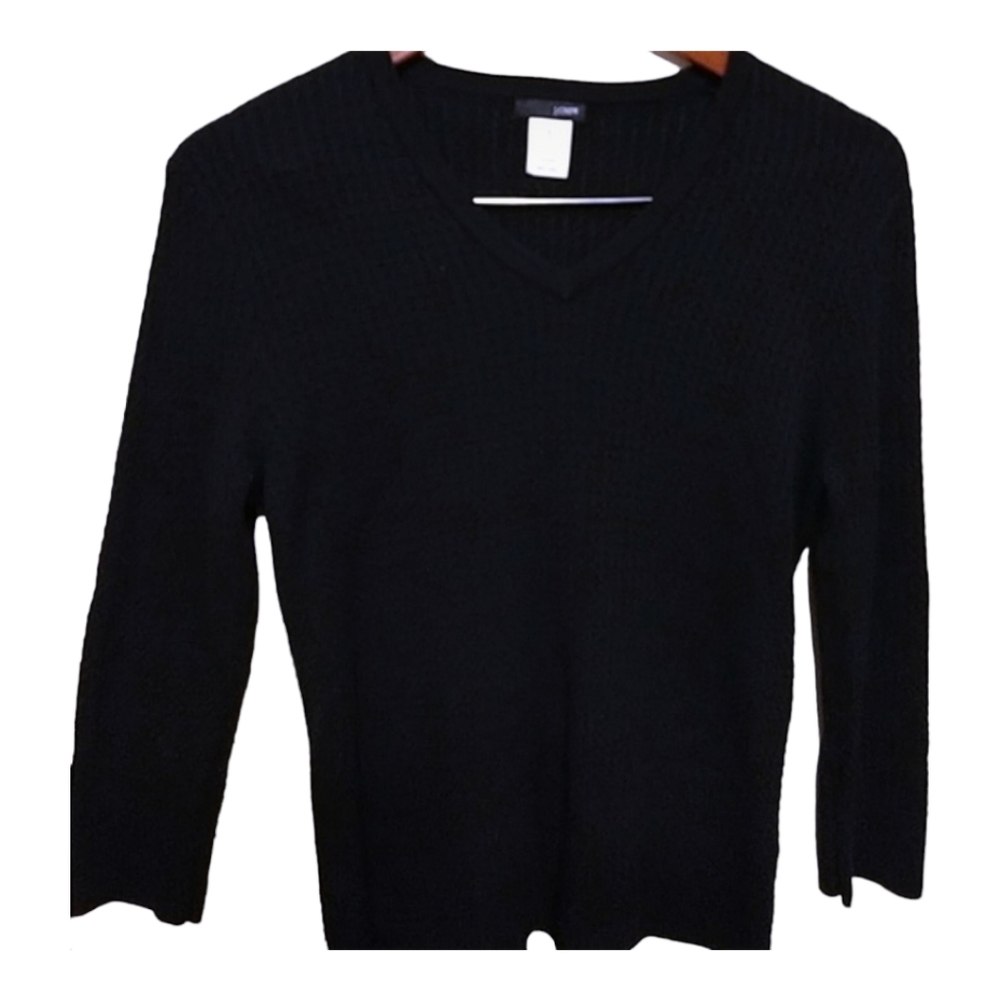 J.Crew Black V neck Knit Blouse